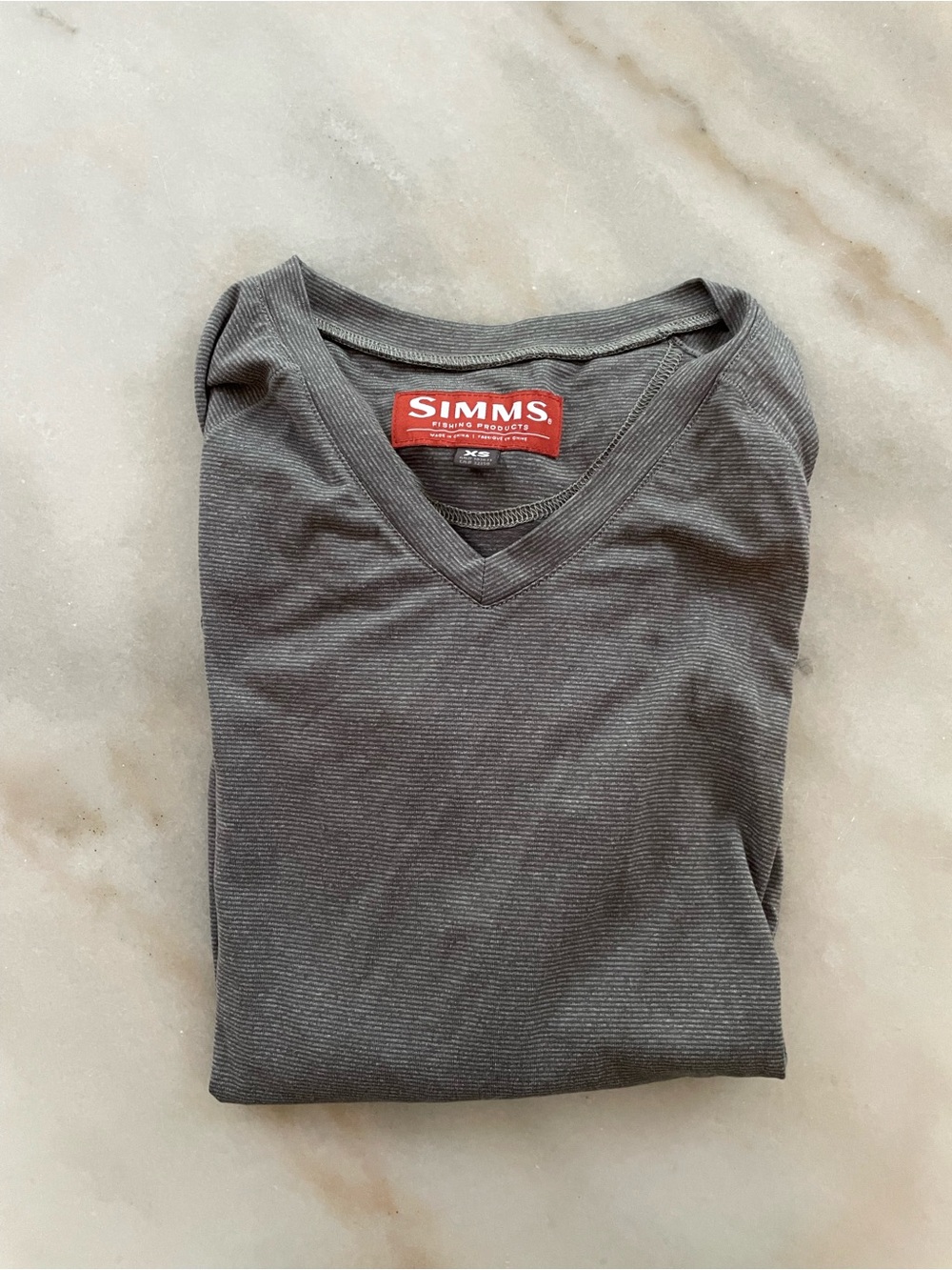 Simms Women's Charcoal Long Sleeve V-Neck Tee size XS